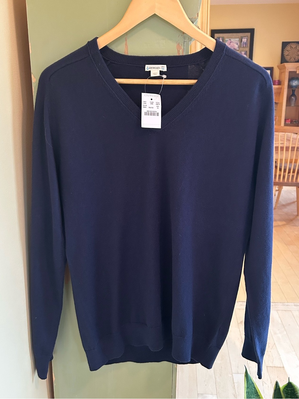 J.Crew Cotton/Cashmere V-Neck Navy Blue Sweater Size Small NWT